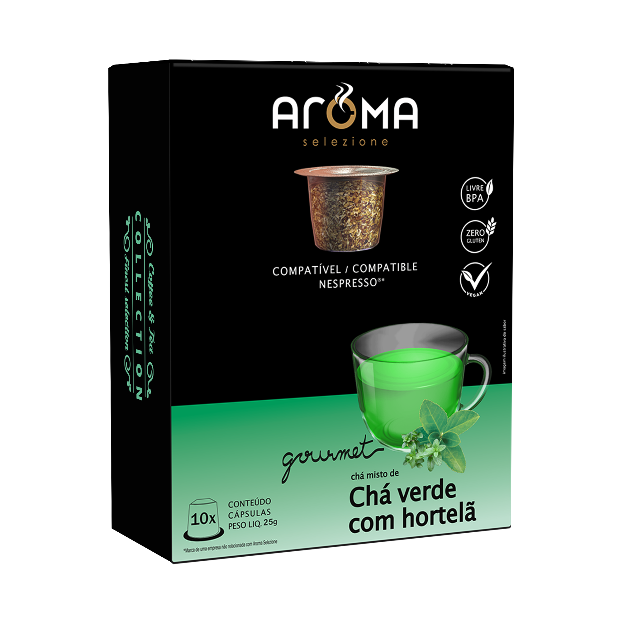 Caixa com 10 Cápsulas Para Nespresso ®* - Chá verde com hortelã