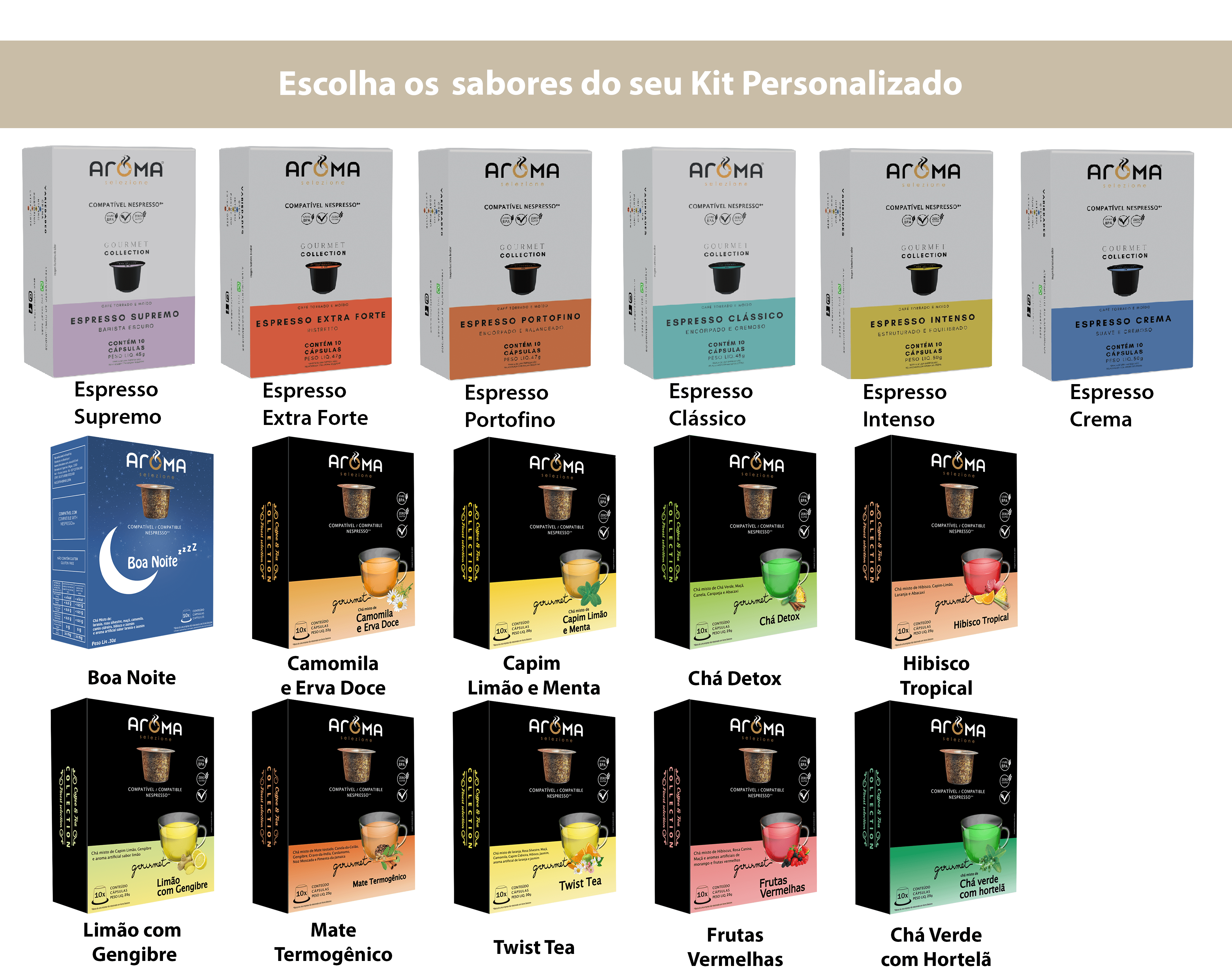Kit Personalizado 60 cápsulas para Nespresso ®*